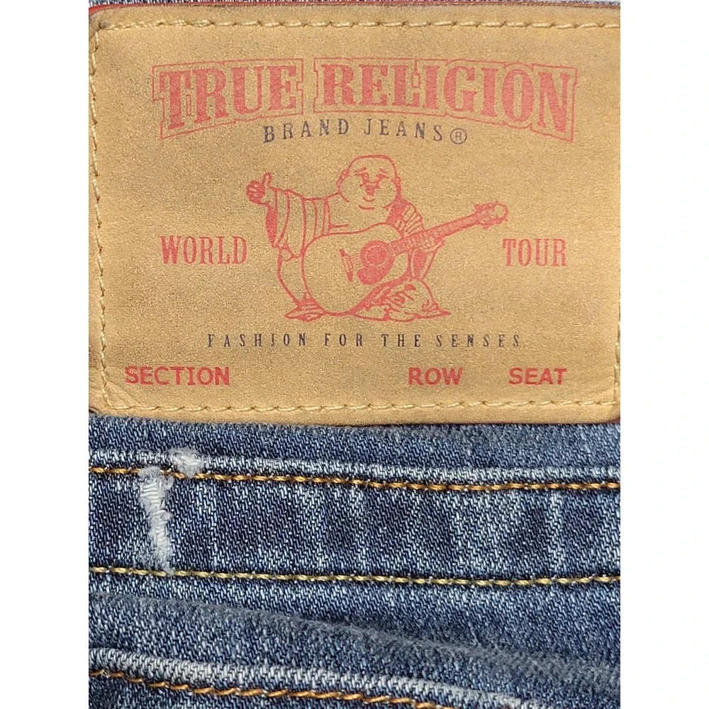 True Religion Jeans Mens 36 GENO Relaxed Slim Blue Legend Wash Horseshoe Pockets